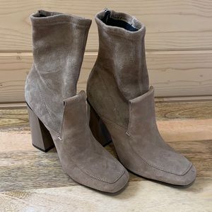Sigerson Morrison Suede Zip Up Booties
